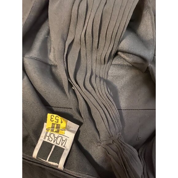 Tadashi Dress Black 10P 10 P Silk Halter Tiered Open Back Party Wedding Cruise - Picture 4 of 7